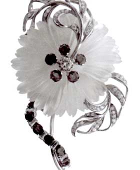 Lalique crystal art glass flower broach repaired by Michael Bokrosh Lalique crystal art glass flower broach repaired by Michael Bokrosh