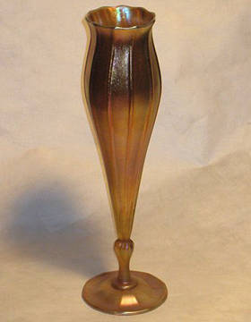 Tiffany bud vase art glass repaired by Michael Bokrosh Tiffany bud vase art glass repaired by Michael Bokrosh