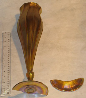 Tiffany bud vase art glass broken Tiffany bud vase art glass broken