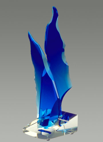 Lancelot and Guinevere colored art glass sculpture by Michael Bokrosh Lancelot and Guinevere colored art glass sculpture by Michael Bokrosh