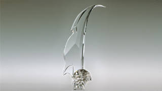 Sail On Chac colored glass sculpture by Michael Bokrosh